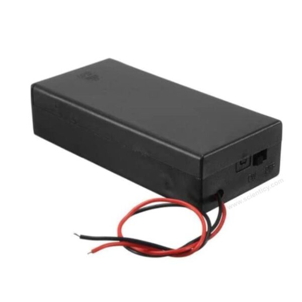 18650 x 2 Lithium ion battery holder with cover and On/Off Switch
