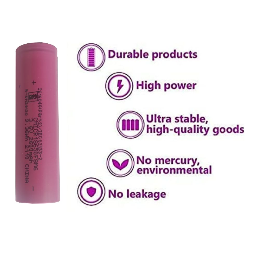 Good Quality 2600mAh (3C) 3.7 V 18650 Rechargeable Lithium Ion