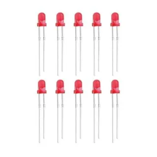 Red LED - 3mm Diffused - 10 Pieces Pack