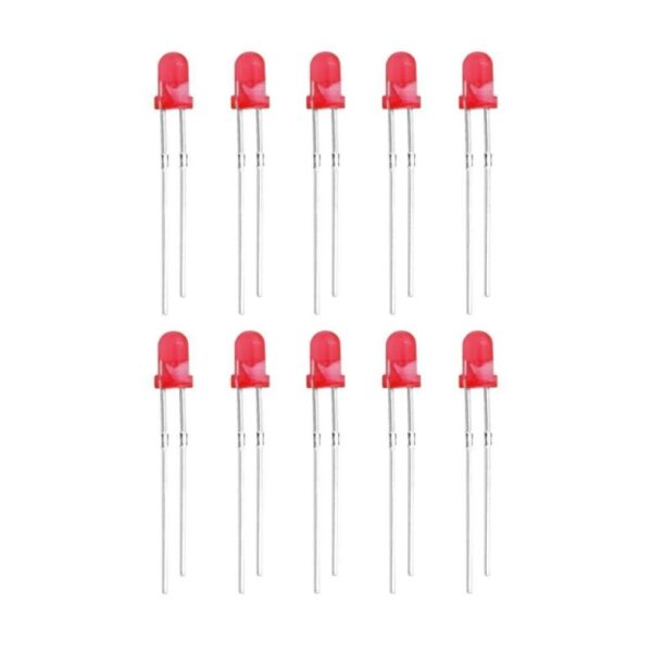 Red LED - 3mm Diffused - 10 Pieces Pack