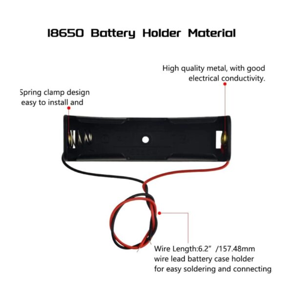 Battery Holder for Lithium Ion 18650 1 Cell D