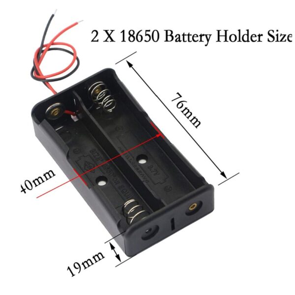 Battery Holder for Lithium Ion 18650 2 Cell C