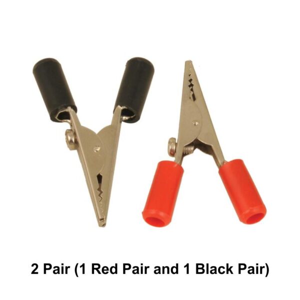 Insulated DC Crocodile Clips /Alligator Clip Pair of 2 (1 Red pair and 1 Black pair) for DIY kit good quality