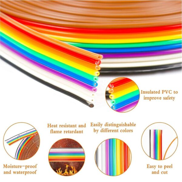 Multi coloured Ribbon Cable Wire 1 meter B