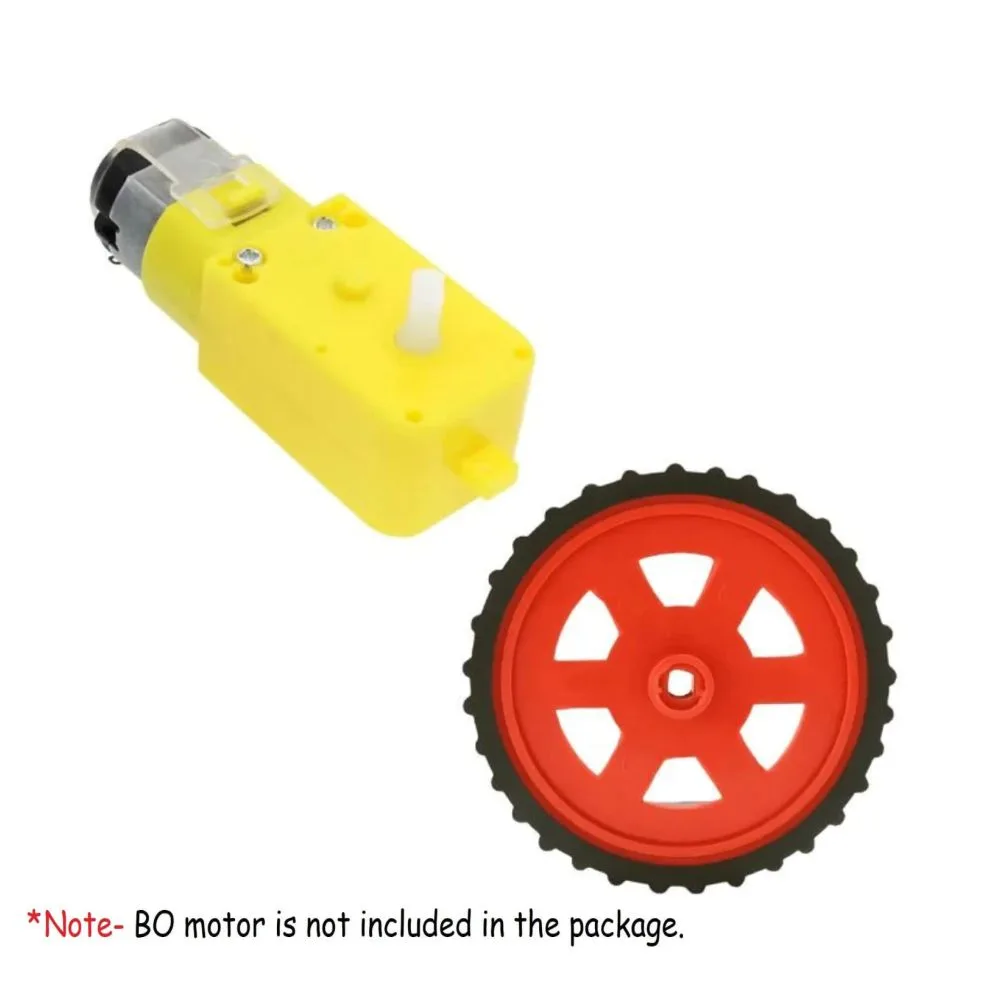 Red BO Motor Wheel 7cm Dia x 1cm Width-Robotics Science Project good quality - Image 5