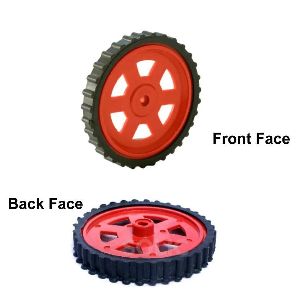 Red BO Motor Wheel 7cm Dia x 1cm Width-Robotics Science Project good quality - Image 4