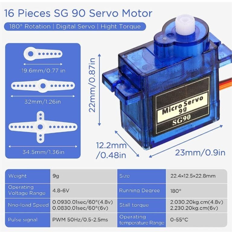 TowerPro SG90 Mini Servo Motor 180 Degree Rotation Standard Quality