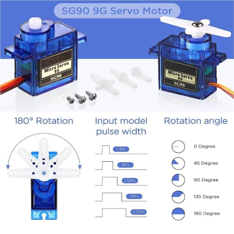 TowerPro SG90 Mini Servo Motor 180 Degree Rotation Standard Quality