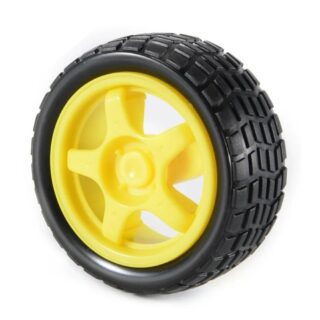 65mm Robot Wheel-Tire for BO Motor (Black and Yellow)