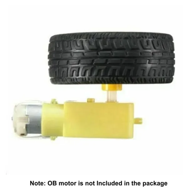 65mm Robot Wheel-Tire for BO Motor (Black and Yellow) good quality - Image 5