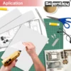 Creative application showcase of Scienticy 3mm white PVC sunboard sheet being used with a hot glue gun for architectural models and DIY crafting.