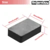 Size diagram infographic of a Scienticy rectangular ceramic ferrite bar magnet showing 40mm length, 25mm width, and 10mm height dimensions.