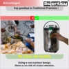 Scienticy Smart 14L Touchless Pani Puri Machine advantages comparing unhygienic traditional street food serving vs clean non-contact automatic dispenser.
